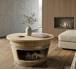 Table basse tonneau avec ouverture frontale