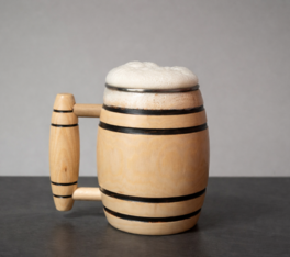 Chope bière en bois - Fabrication artisanale - Tonnellerie Manceau