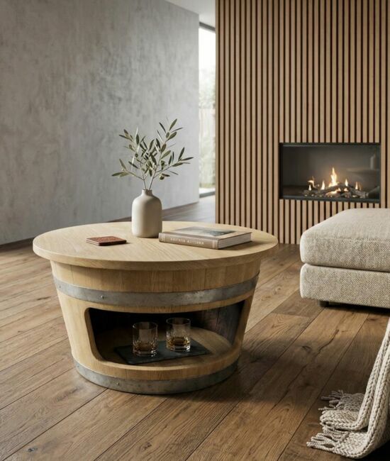 Table basse tonneau avec ouverture frontale